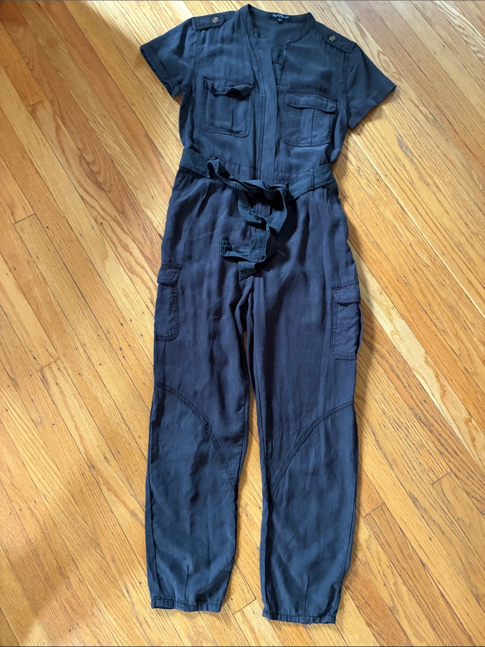 Velvet Heart Navy Short-Sleeve Utility Jumpsuit